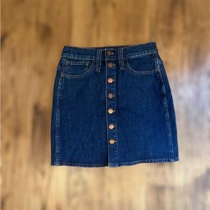 Madewell button front denim mini skirt